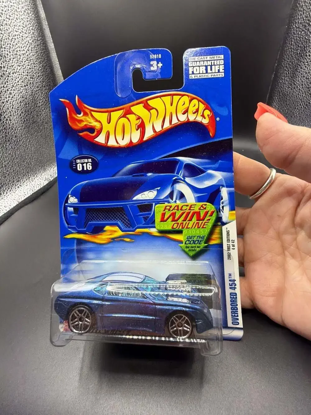 Hot Wheels 2002 First Editions Overbored 454 Collector No. 016 Blue Die-Cast Car